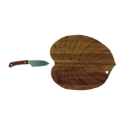 Leaf shaped serving board with Monstera knife - DOIY