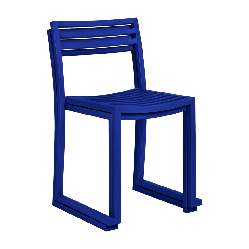 2 Chaises en acier bleu outremer mat Chop - Hem