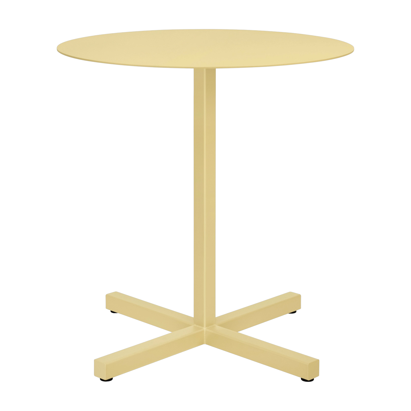 ronde mesa de acero beige mate Chop - Hem