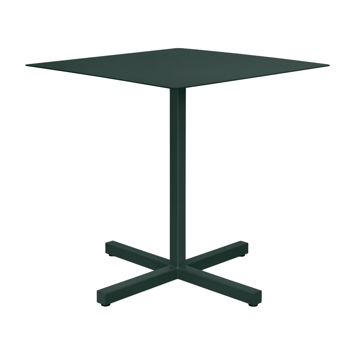 Mesa cuadrada de acero verde oscuro mate Chop - Hem