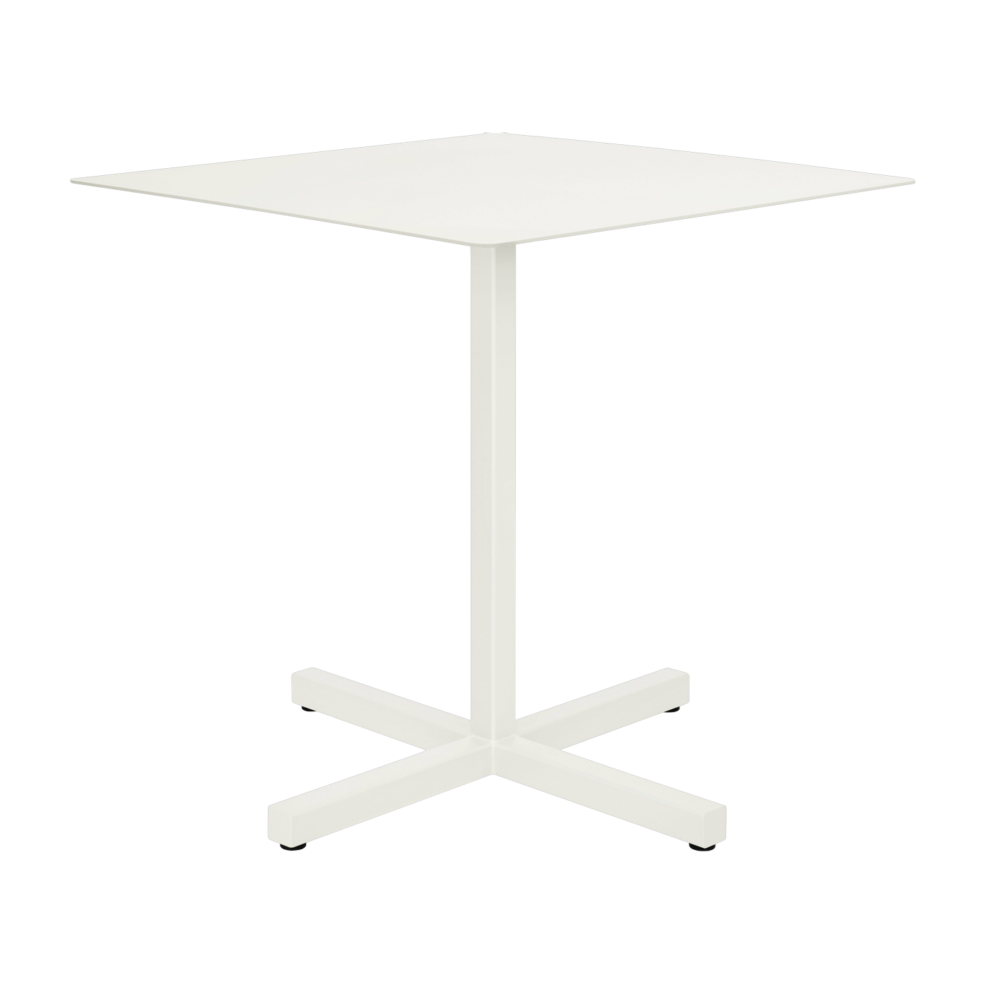 Mesa cuadrada de acero gris-blanco mate Chop - Hem