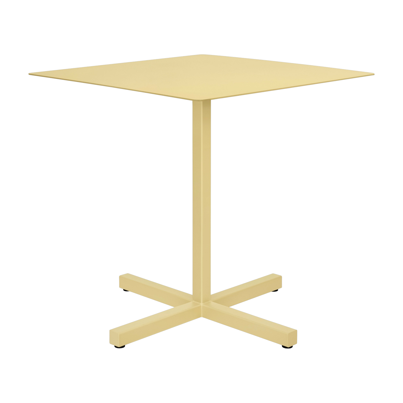 Mesa cuadrada de acero beige mate Chop - Hem