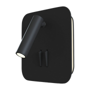 Square wall light with black aluminum switch Ios 176 - Maytoni