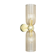 Wall sconce in cast glass cognac and gold metal frame Antic - Maytoni
