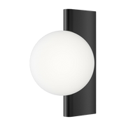 Wall sconce with black metal frame and white glass globe Avant-garde - Maytoni