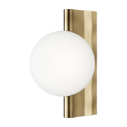 Wall light with gilded metal frame and white glass globe Avant-garde - Maytoni