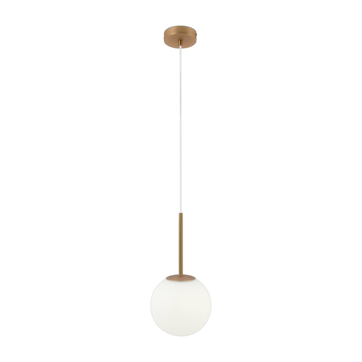 Suspension avec armature en métal doré et globe en verre blanc mat 36 cm Basic form - Maytoni