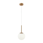 Hanging lamp with gold metal frame and white matte glass globe 36 cm Basic form - Maytoni