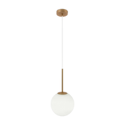 Suspension avec armature en métal doré et globe en verre blanc mat 40 cm Basic form - Maytoni