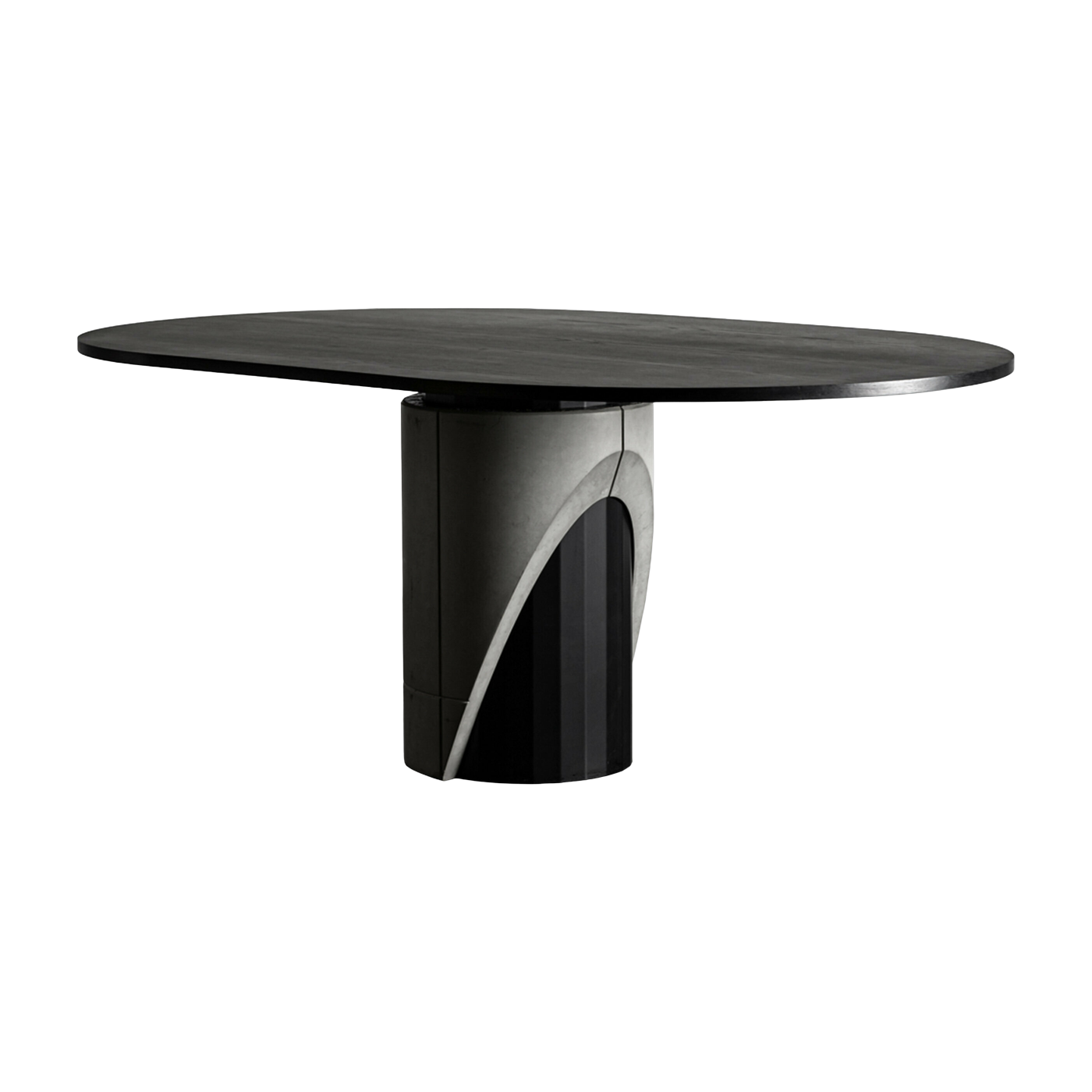 Mesa de comedor ovalada y afilada Lyon Béton