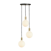 Gold-plated brass pendant light with black rosette 300 cm - Tala