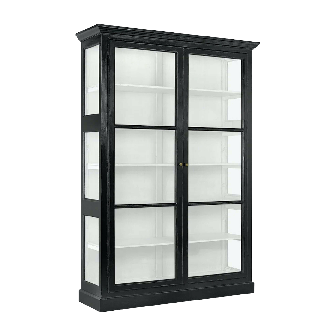 Armadio a 2 ante in vetro in legno di mango nero da 212 cm Classic - Nordal