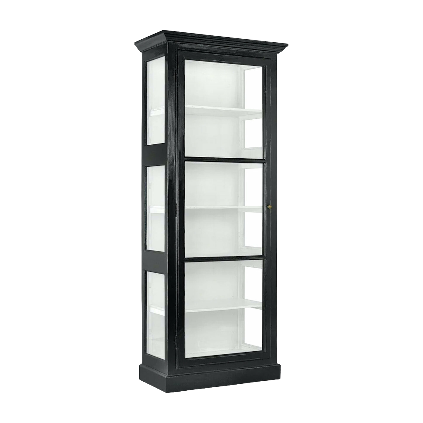 Armario con puerta de cristal en madera de mango negro 84 cm Classic - Nordal