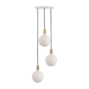 Suspension en laiton doré rosace blanche 300 cm - Tala