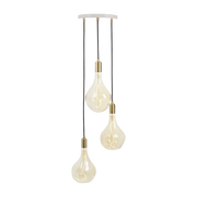 White rosette gilded brass pendant 300 cm Voronoi - Tala