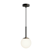 Lampada a sospensione in vetro e metallo nero 180 x 15 cm Basic form - Maytoni
