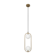 Hängeleuchte aus Milchglas und Messing-Metall 48 cm. Ring - Maytoni