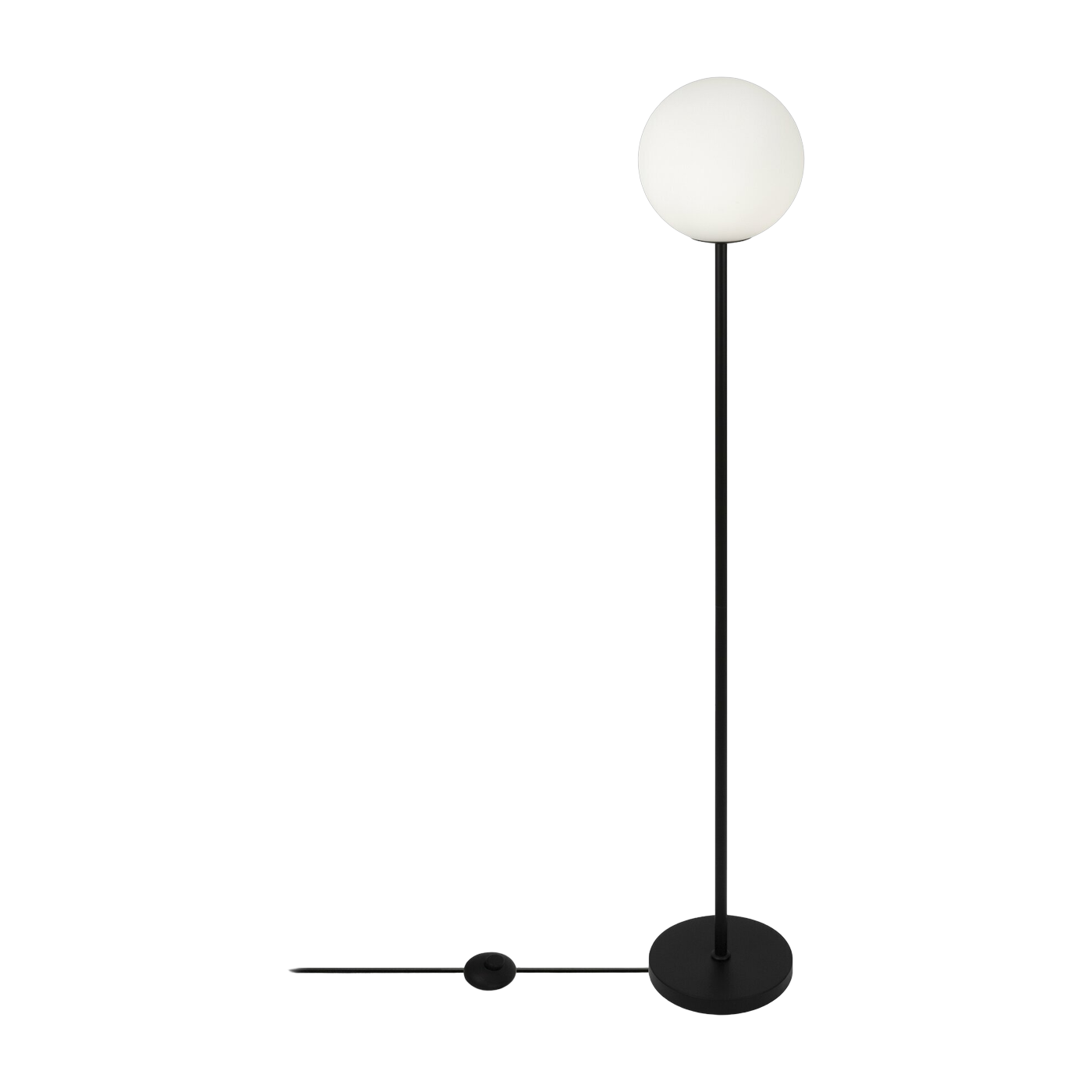 Lampadaire en verre dépoli et métal noir 155 cm Ring - Maytoni