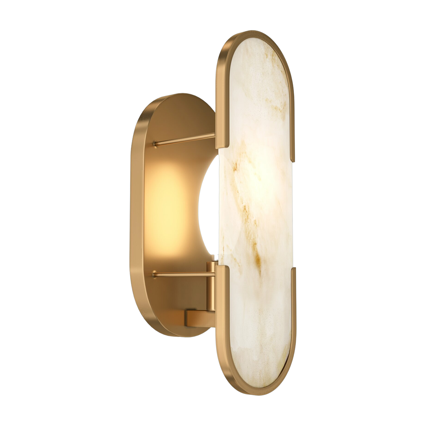 Wall lamp in gilded aluminum and natural stone shade Marmo - Maytoni