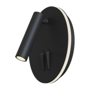 Lámpara de pared redonda de aluminio negro con interruptor Ios 176 - Maytoni