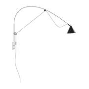 Applique murale en acier noir avec câble noir large Ayno - Midgard