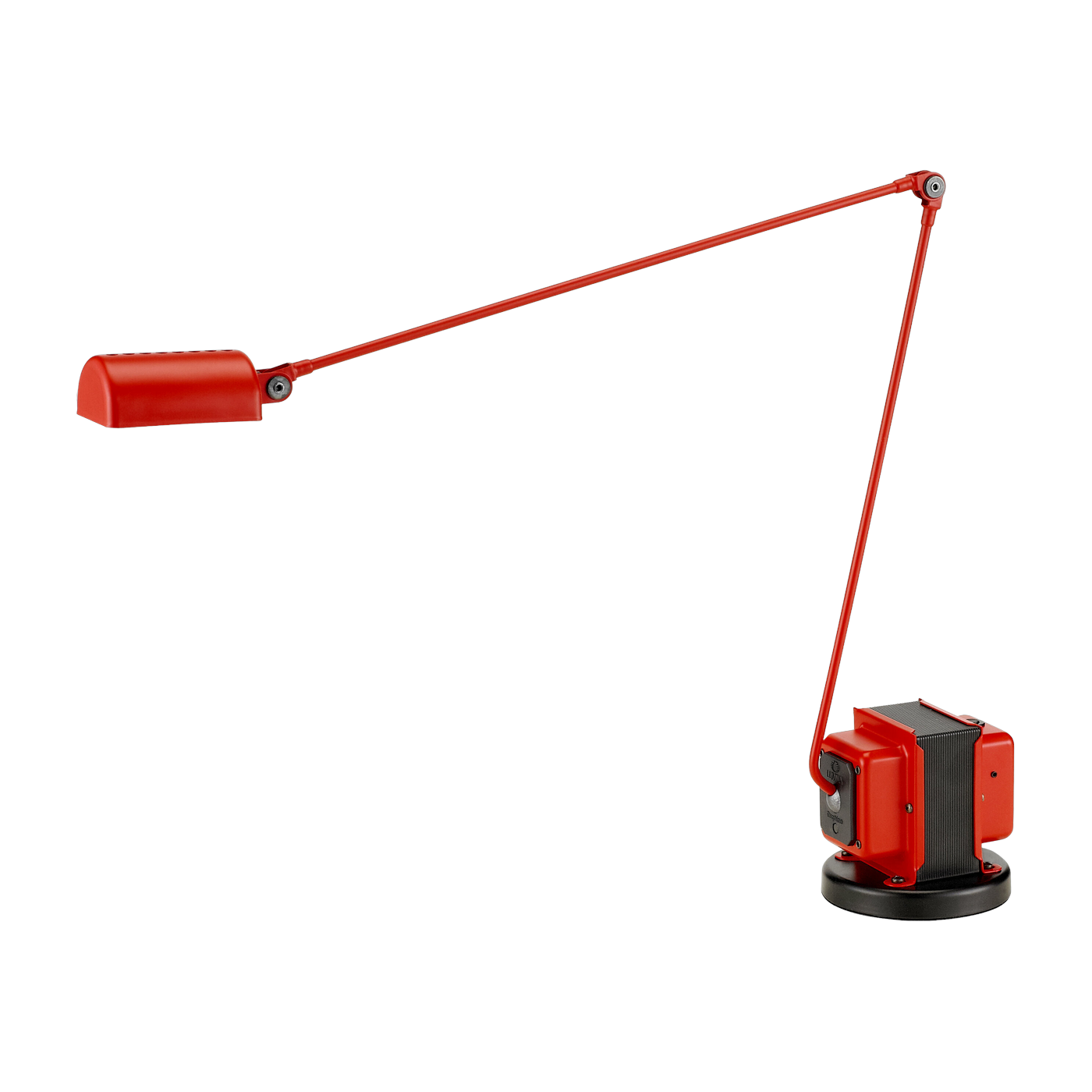bureau lamp in matt red metal Daphine - Lumina