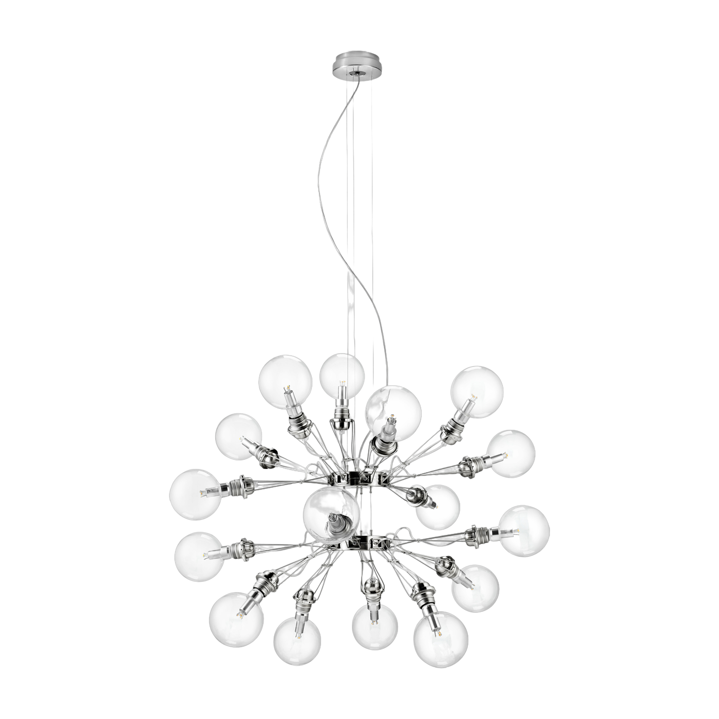 Suspension en métal argenté Matrix Doppia - Lumina