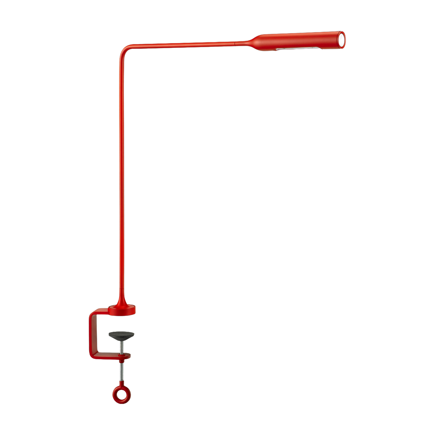 Lampada di bureau in metallo rosso opaco Flo Clamp - Lumina