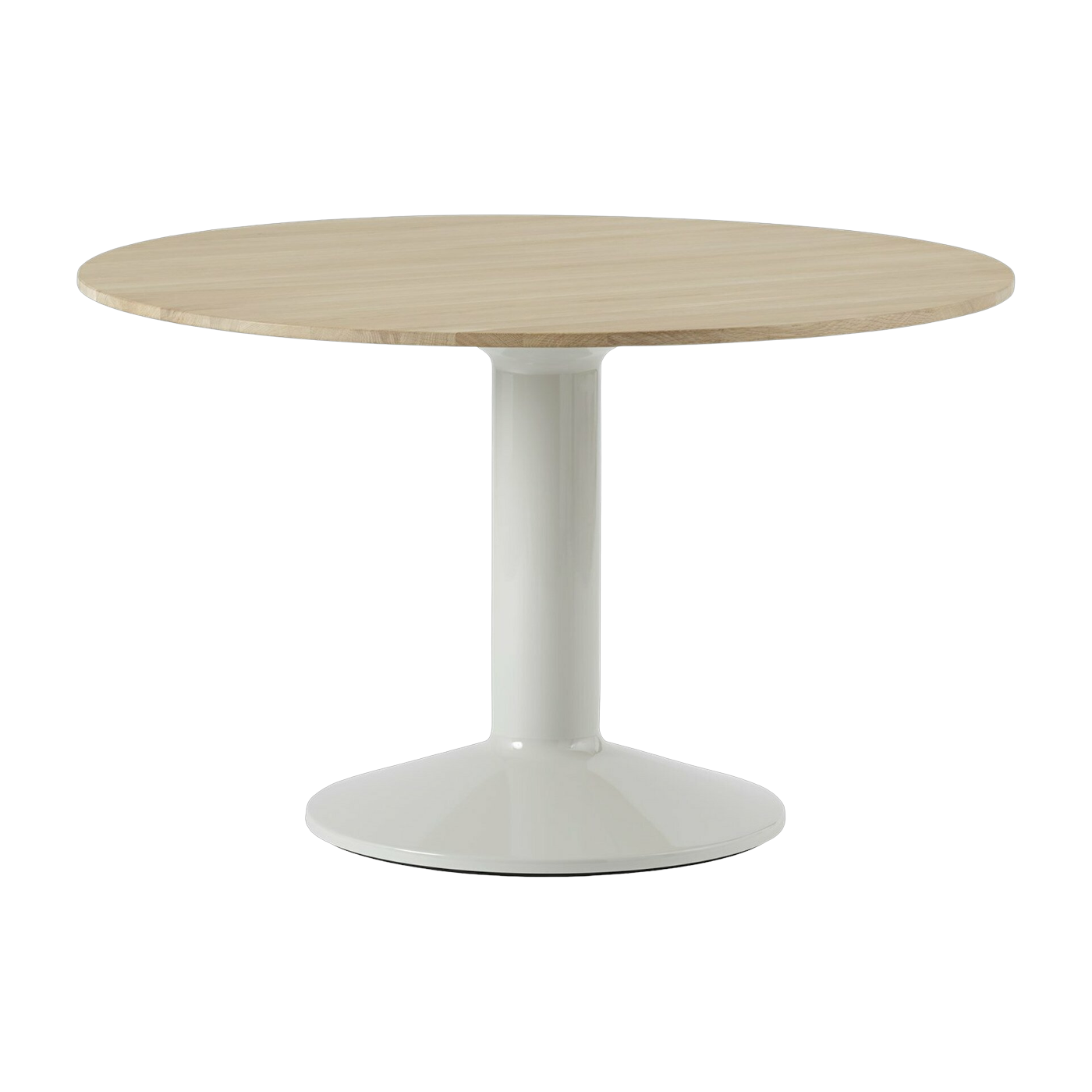 Table à manger ronde en chêne massif huilé et piètement gris 120 cm Midst - Muuto