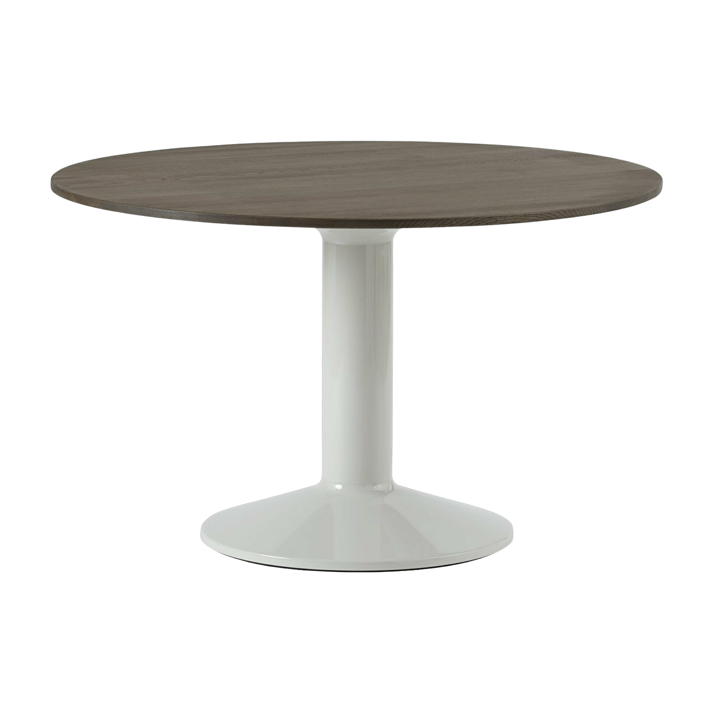 Table à manger ronde en chêne massif foncé et piètement gris 120 cm Midst - Muuto