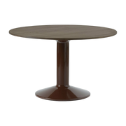 ronde dining table in solid dark oak with red legs 120 cm Midst - Muuto