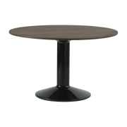ronde dining table in solid dark oak with black legs 120 cm Midst - Muuto