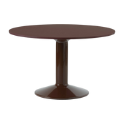 Table à manger ronde en linoléum et acier rouge 120 cm Midst - Muuto