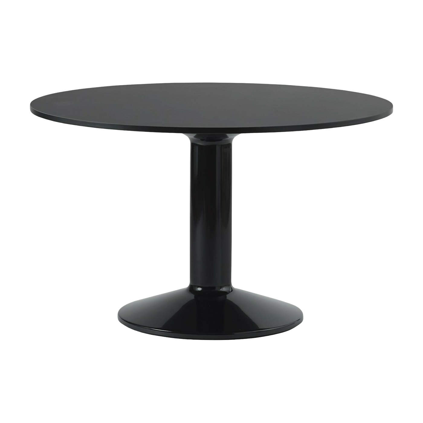 Table à manger ronde en linoléum et acier noir 120 cm Midst - Muuto