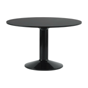 Table à manger ronde en linoléum et acier noir 120 cm Midst - Muuto