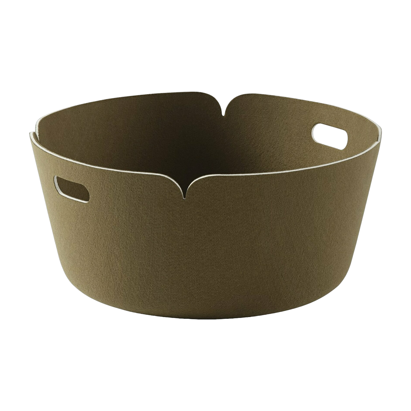 Round recycled storage basket khaki Restore - Muuto