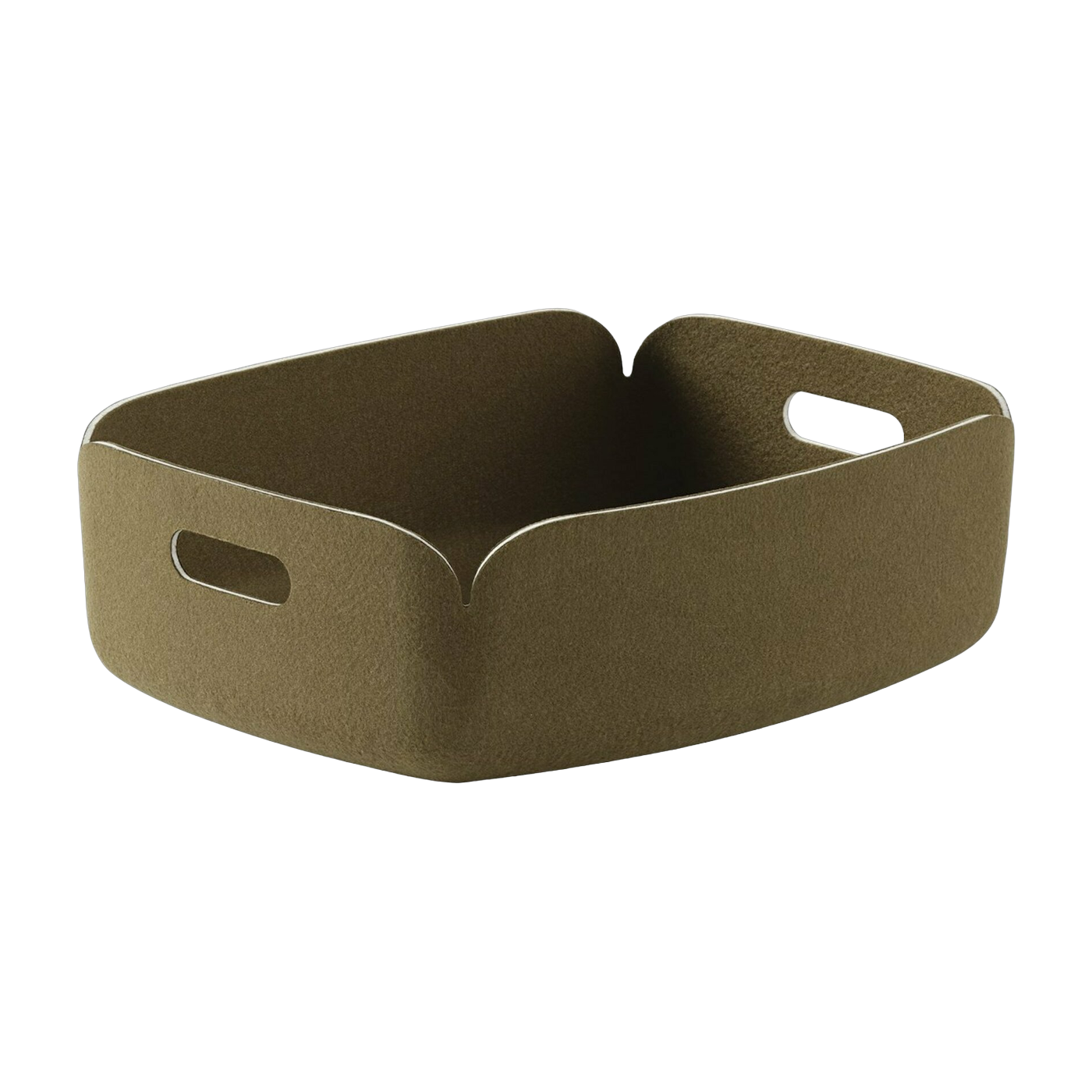Rectangular recycled storage basket khaki Restore - Muuto