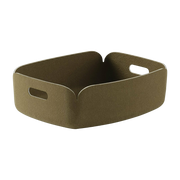Petit panier de rangement recyclé rectangulaire kaki Restore - Muuto