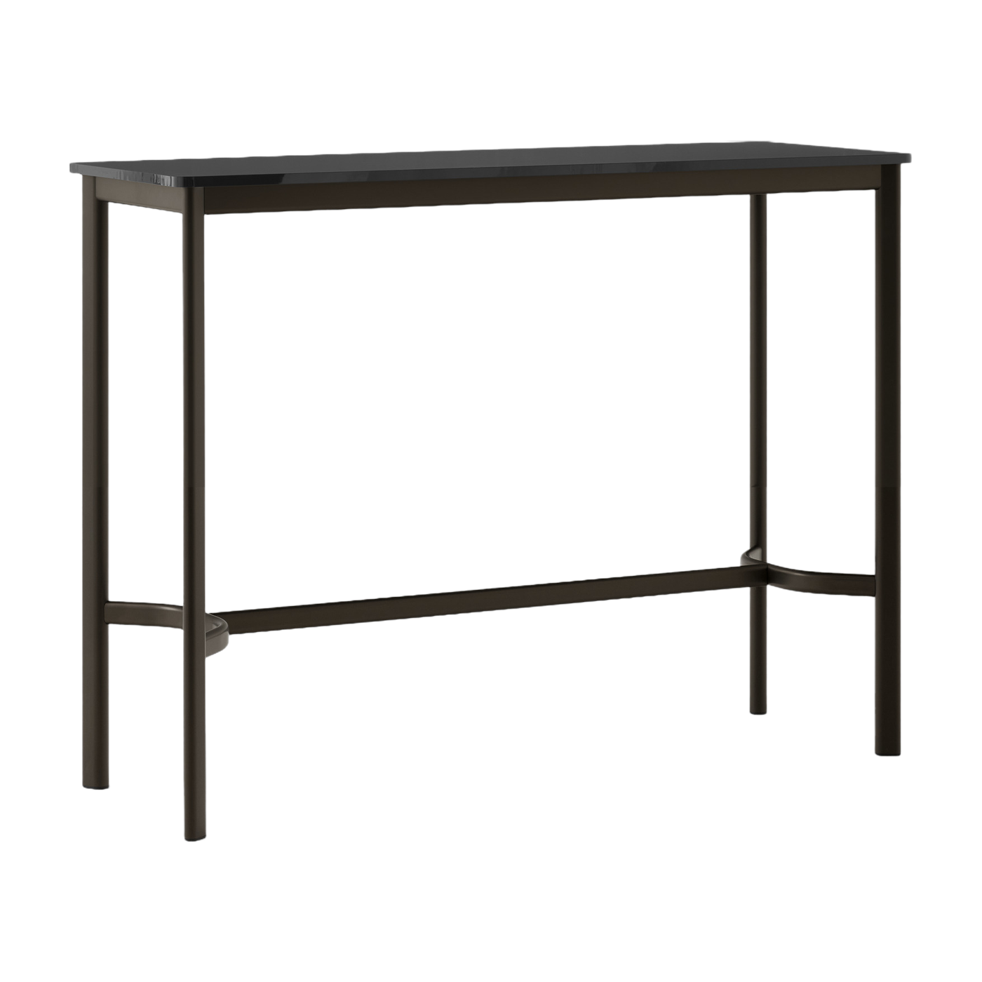 Tavolo alto rettangolare in acciaio nero con base in bronzo 140 x 50 x 105 cm Drip HW113 - &tradition