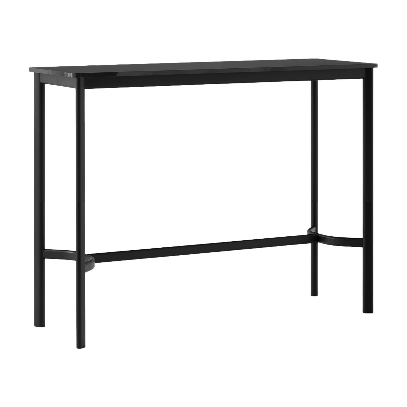 Tavolo alto rettangolare in acciaio nero con base nera 140 x 50 x 105 cm Drip HW113 - &tradition