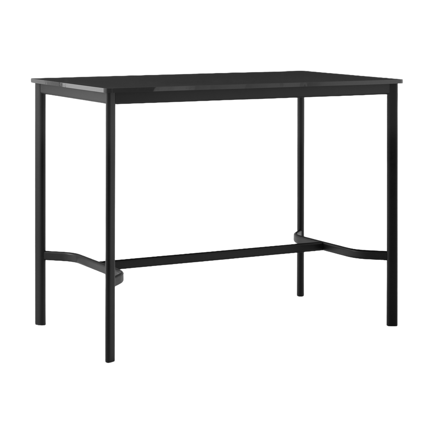 Tavolo alto rettangolare in acciaio nero con base nera 140 x 80 x 105 cm Drip HW114 - &tradition