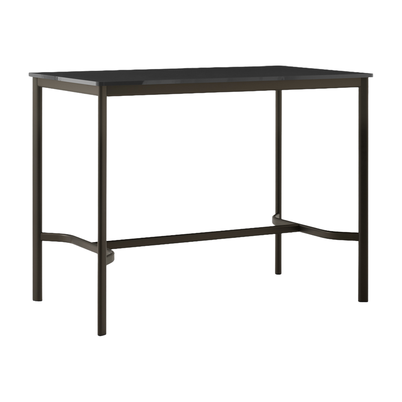 Tavolo alto rettangolare in acciaio nero con base in bronzo 140 x 80 x 105 cm Drip HW114 - &tradition