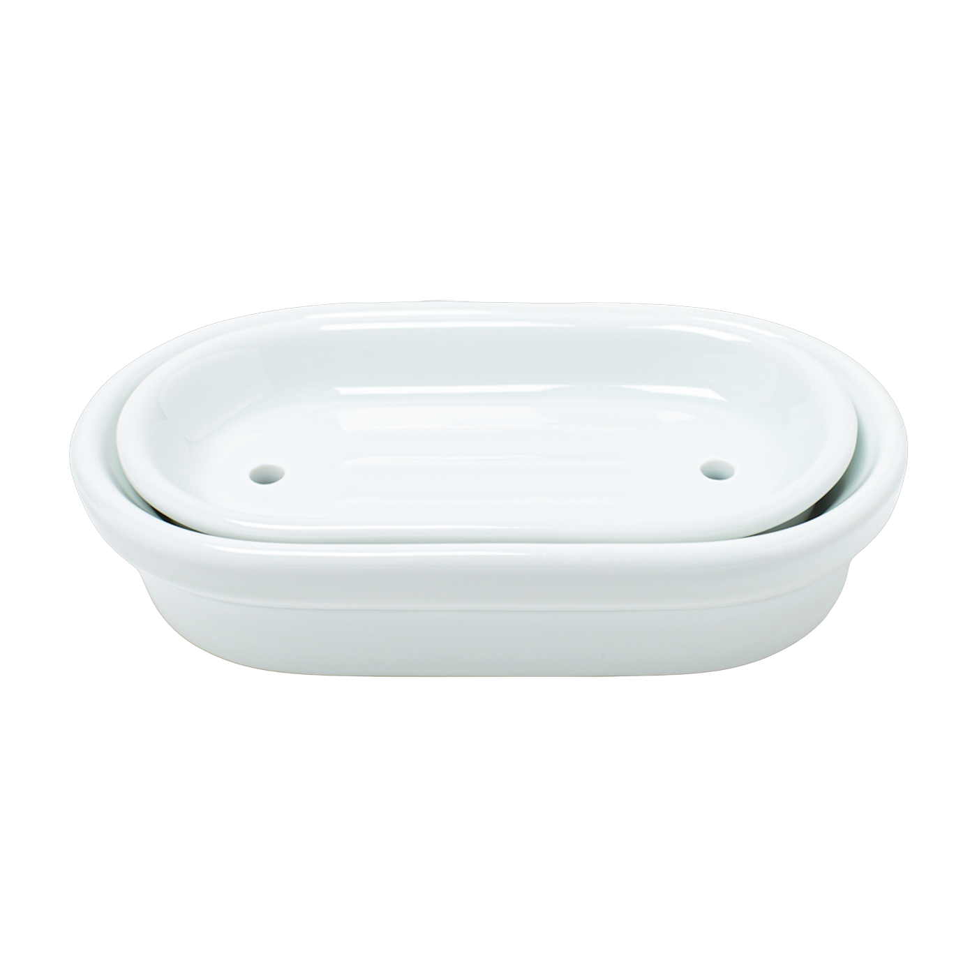 Jabonera de porcelana blanca, de pie - Merigous