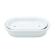 Porte-savon en porcelaine blanche brillant - Merigous
