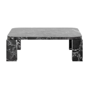 Table basse en marbre noir costa 82 x 82 cm - New works