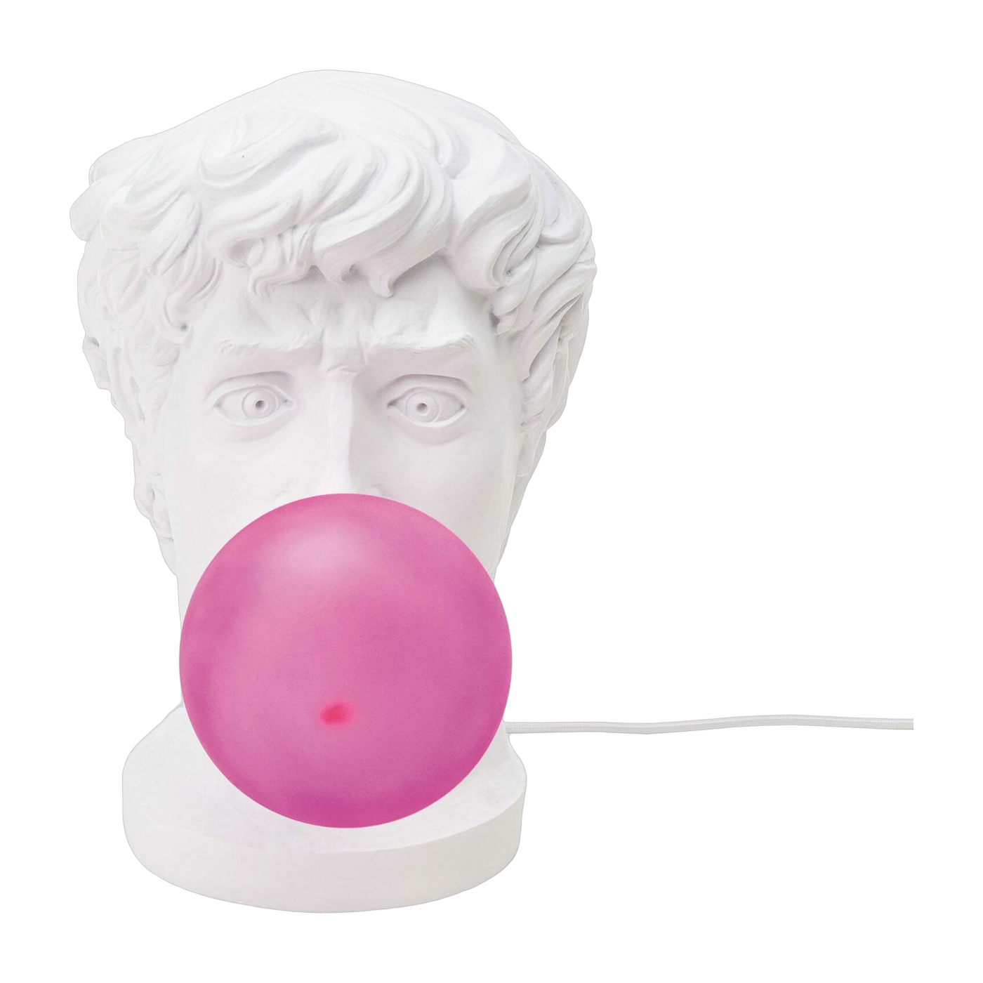 مصباح تمثال علكة وردي من الراتنج الأبيض 40 سم Wondertimes - Seletti