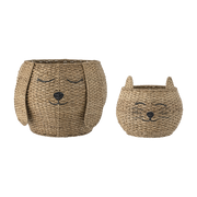 Milus Basket Brown Bankuan Grass - Bloomingville Mini