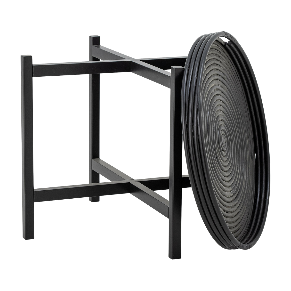 Milli Tablett-Tisch Schwarz Rattan - Bloomingville