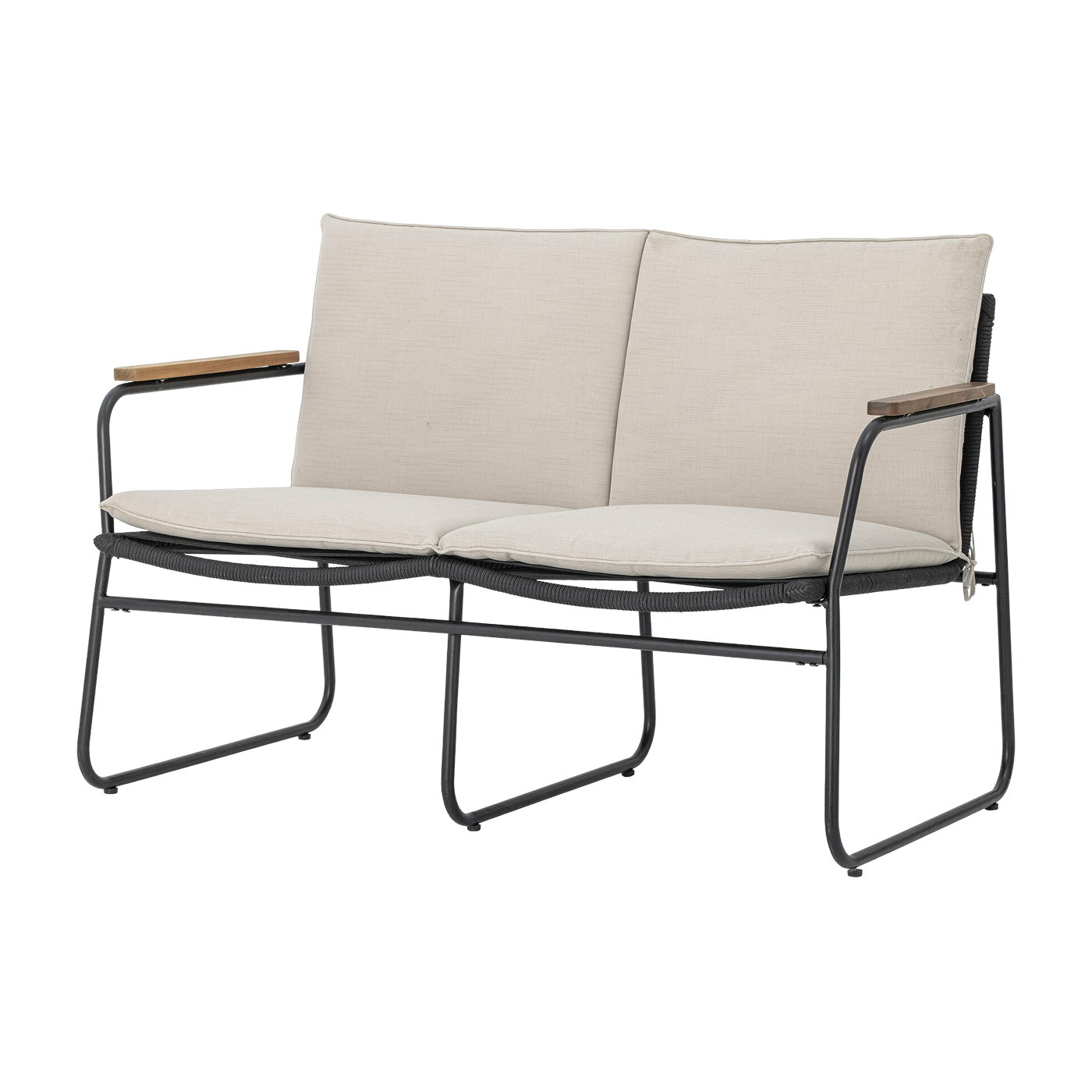 Canapé de jardin en métal noir 125cm Hampton - Bloomingville