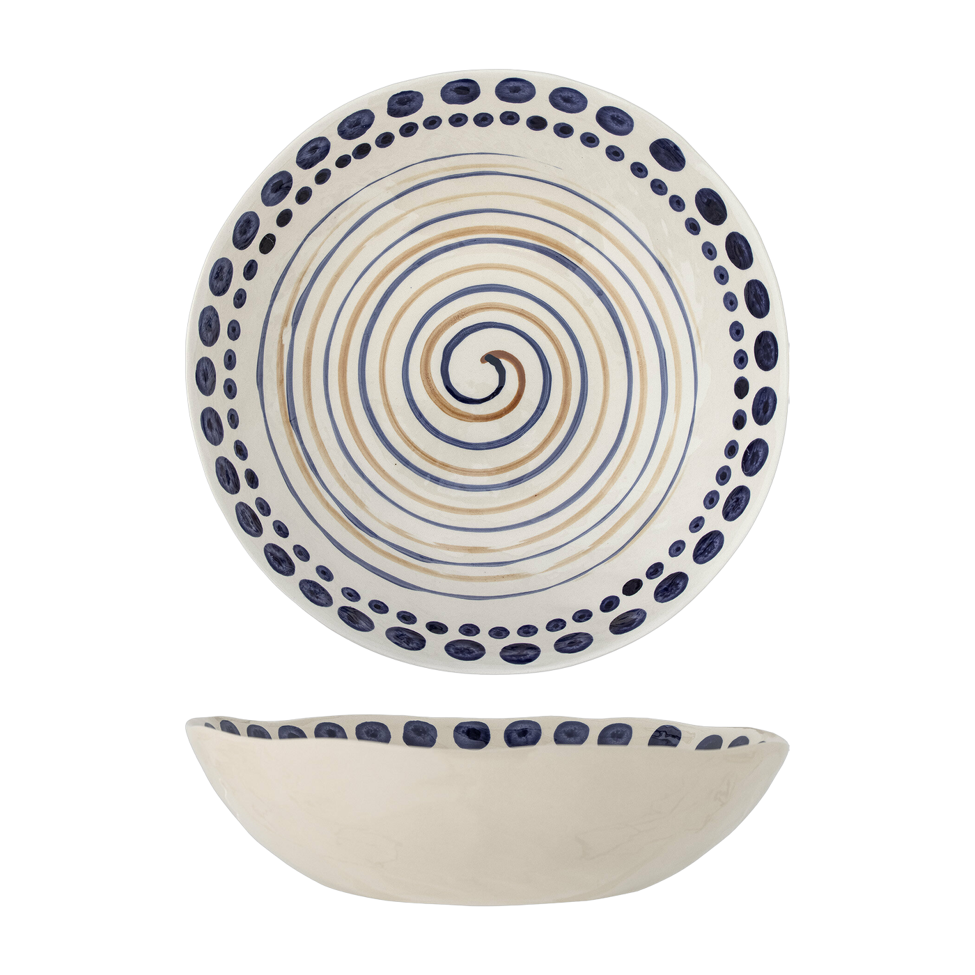 Bol de service en grès orange et bleu 39 cm Shama - Bloomingville
